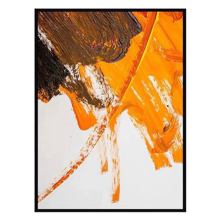 Beige, Brown, Abstract Oil Painting on Canvas