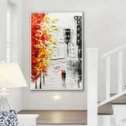 Beige, Brown, Abstract Oil Painting on Canvas