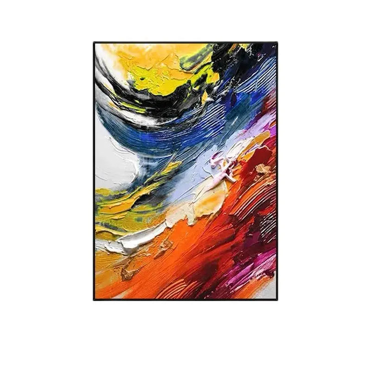 Beige, Brown, Abstract Oil Painting on Canvas