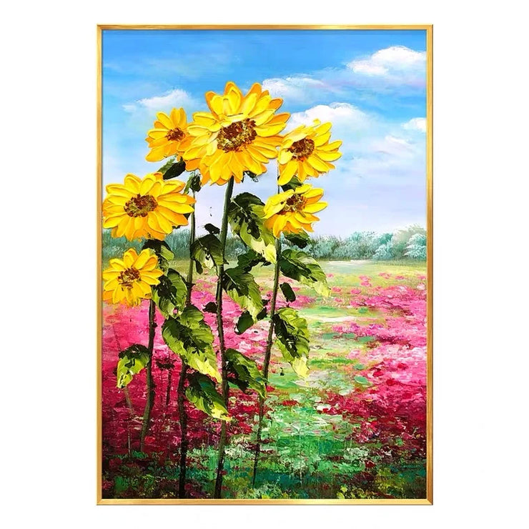 Beige, Brown, Abstract Oil Painting on Canvas