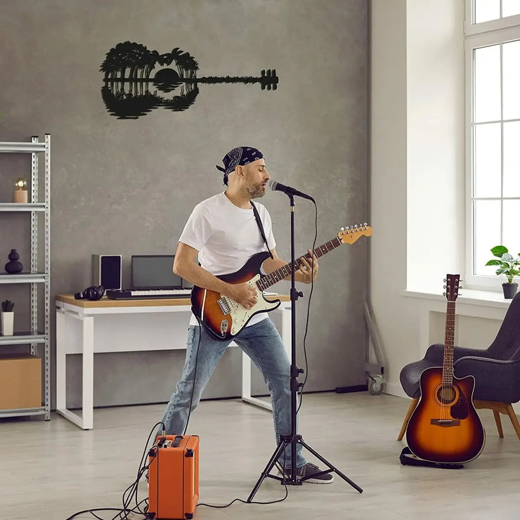 Rustic Metal Guitar Wall Art