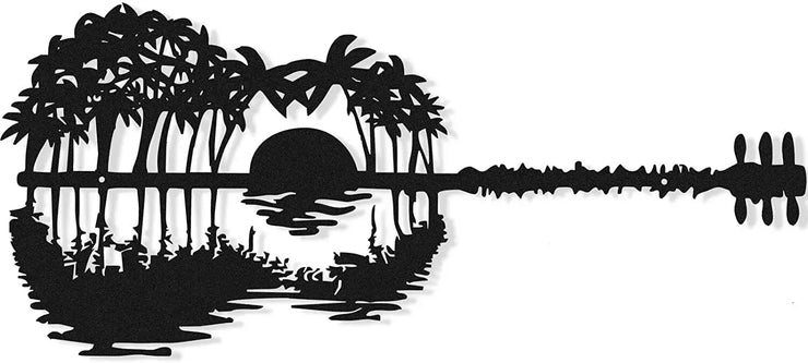 Rustic Metal Guitar Wall Art